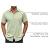 image:imageCOOFANDY Mens Button Down Shirt Short Sleeve Dress Shirt Casual Beach Summer Wedding ShirtLight Green
