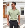 image:imageCOOFANDY Mens Button Down Shirt Short Sleeve Dress Shirt Casual Beach Summer Wedding ShirtLight Green