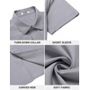 image:imageCOOFANDY Mens Button Down Shirt Short Sleeve Dress Shirt Casual Beach Summer Wedding ShirtLight Grey