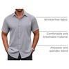 image:imageCOOFANDY Mens Button Down Shirt Short Sleeve Dress Shirt Casual Beach Summer Wedding ShirtLight Grey