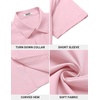 image:imageCOOFANDY Mens Button Down Shirt Short Sleeve Dress Shirt Casual Beach Summer Wedding ShirtLight Pink