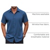 image:imageCOOFANDY Mens Button Down Shirt Short Sleeve Dress Shirt Casual Beach Summer Wedding ShirtNavy Blue