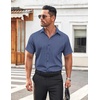 image:imageCOOFANDY Mens Button Down Shirt Short Sleeve Dress Shirt Casual Beach Summer Wedding ShirtNavy Bluewhite Flower