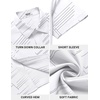 image:imageCOOFANDY Mens Button Down Shirt Short Sleeve Dress Shirt Casual Beach Summer Wedding ShirtWhite  Irregular Lines