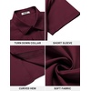 image:imageCOOFANDY Mens Button Down Shirt Short Sleeve Dress Shirt Casual Beach Summer Wedding ShirtWine Red