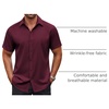 image:imageCOOFANDY Mens Button Down Shirt Short Sleeve Dress Shirt Casual Beach Summer Wedding ShirtWine Red