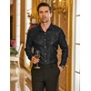 image:imageCOOFANDY Mens Button Down Shirts Long Sleeve Dress Shirt Party Wedding Prom Dance Shirt Black 3XLarge