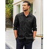 image:imageCOOFANDY Mens Button Down Shirts Long Sleeve Dress Shirt Party Wedding Prom Dance Shirt Black 3XLarge