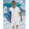 image:imageCOOFANDY Mens Button Down Shirts Short Sleeve Casual Shirt Cotton Summer Beach Linen Wedding ShirtsAwhite