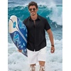image:imageCOOFANDY Mens Button Down Shirts Short Sleeve Casual Shirt Cotton Summer Beach Linen Wedding ShirtsBlack