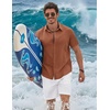 image:imageCOOFANDY Mens Button Down Shirts Short Sleeve Casual Shirt Cotton Summer Beach Linen Wedding ShirtsBurnt Orange