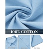 image:imageCOOFANDY Mens Button Down Shirts Short Sleeve Casual Shirt Cotton Summer Beach Linen Wedding ShirtsClear Blue