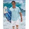 image:imageCOOFANDY Mens Button Down Shirts Short Sleeve Casual Shirt Cotton Summer Beach Linen Wedding ShirtsLight Blue