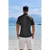 image:imageCOOFANDY Mens Button Down Shirts Short Sleeve Casual Shirts Summer Beach Linen Shirts with PocketBlack
