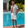 image:imageCOOFANDY Mens Button Down Shirts Short Sleeve Casual Shirts Summer Beach Linen Shirts with PocketBlue