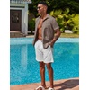 image:imageCOOFANDY Mens Button Down Shirts Short Sleeve Casual Shirts Summer Beach Linen Shirts with PocketBrown