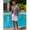 image:imageCOOFANDY Mens Button Down Shirts Short Sleeve Casual Shirts Summer Beach Linen Shirts with PocketDark Blue