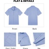image:imageCOOFANDY Mens Button Down Shirts Short Sleeve Casual Shirts Summer Beach Linen Shirts with PocketLight Blue