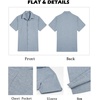 image:imageCOOFANDY Mens Button Down Shirts Short Sleeve Casual Shirts Summer Beach Linen Shirts with PocketLight Denim Blue