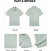 image:imageCOOFANDY Mens Button Down Shirts Short Sleeve Casual Shirts Summer Beach Linen Shirts with PocketLight Green