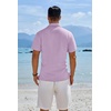 image:imageCOOFANDY Mens Button Down Shirts Short Sleeve Casual Shirts Summer Beach Linen Shirts with PocketLight Purple