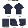image:imageCOOFANDY Mens Button Down Shirts Short Sleeve Casual Shirts Summer Beach Linen Shirts with PocketNavy Blue