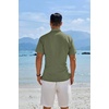 image:imageCOOFANDY Mens Button Down Shirts Short Sleeve Casual Shirts Summer Beach Linen Shirts with PocketOlive Green