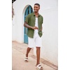 image:imageCOOFANDY Mens Button Down Shirts Short Sleeve Casual Summer Beach Vacation Wedding Shirt with PocketArmy Green