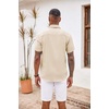 image:imageCOOFANDY Mens Button Down Shirts Short Sleeve Casual Summer Beach Vacation Wedding Shirt with PocketBeige