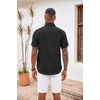 image:imageCOOFANDY Mens Button Down Shirts Short Sleeve Casual Summer Beach Vacation Wedding Shirt with PocketBlack