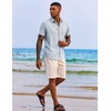 image:imageCOOFANDY Mens Button Down Shirts Short Sleeve Casual Summer Beach Vacation Wedding Shirt with PocketBlue
