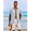 image:imageCOOFANDY Mens Button Down Shirts Short Sleeve Casual Summer Beach Vacation Wedding Shirt with PocketBlue