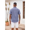 image:imageCOOFANDY Mens Button Down Shirts Short Sleeve Casual Summer Beach Vacation Wedding Shirt with PocketBlue Grey