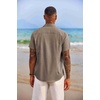 image:imageCOOFANDY Mens Button Down Shirts Short Sleeve Casual Summer Beach Vacation Wedding Shirt with PocketBrown