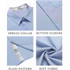 image:imageCOOFANDY Mens Button Down Shirts Short Sleeve Casual Summer Beach Vacation Wedding Shirt with PocketClear Blue  Light Brown Plaid