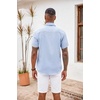 image:imageCOOFANDY Mens Button Down Shirts Short Sleeve Casual Summer Beach Vacation Wedding Shirt with PocketClear Blue