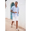 image:imageCOOFANDY Mens Button Down Shirts Short Sleeve Casual Summer Beach Vacation Wedding Shirt with PocketClear Blue