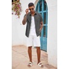 image:imageCOOFANDY Mens Button Down Shirts Short Sleeve Casual Summer Beach Vacation Wedding Shirt with PocketDeep Grey