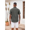 image:imageCOOFANDY Mens Button Down Shirts Short Sleeve Casual Summer Beach Vacation Wedding Shirt with PocketDeep Grey