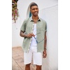image:imageCOOFANDY Mens Button Down Shirts Short Sleeve Casual Summer Beach Vacation Wedding Shirt with PocketGreen