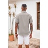 image:imageCOOFANDY Mens Button Down Shirts Short Sleeve Casual Summer Beach Vacation Wedding Shirt with PocketGrey
