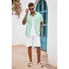 image:imageCOOFANDY Mens Button Down Shirts Short Sleeve Casual Summer Beach Vacation Wedding Shirt with PocketIce Green