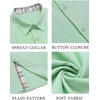 image:imageCOOFANDY Mens Button Down Shirts Short Sleeve Casual Summer Beach Vacation Wedding Shirt with PocketIce Green