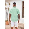 image:imageCOOFANDY Mens Button Down Shirts Short Sleeve Casual Summer Beach Vacation Wedding Shirt with PocketIce Green