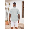 image:imageCOOFANDY Mens Button Down Shirts Short Sleeve Casual Summer Beach Vacation Wedding Shirt with PocketLight Blue