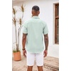 image:imageCOOFANDY Mens Button Down Shirts Short Sleeve Casual Summer Beach Vacation Wedding Shirt with PocketLight Green