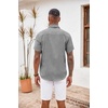 image:imageCOOFANDY Mens Button Down Shirts Short Sleeve Casual Summer Beach Vacation Wedding Shirt with PocketLight Grey
