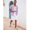 image:imageCOOFANDY Mens Button Down Shirts Short Sleeve Casual Summer Beach Vacation Wedding Shirt with PocketLight Purple
