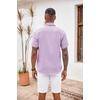 image:imageCOOFANDY Mens Button Down Shirts Short Sleeve Casual Summer Beach Vacation Wedding Shirt with PocketLight Purple