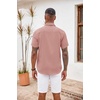image:imageCOOFANDY Mens Button Down Shirts Short Sleeve Casual Summer Beach Vacation Wedding Shirt with PocketMisty Rose